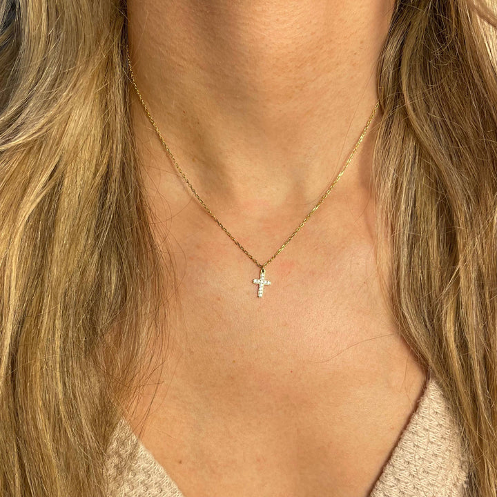 Crystal Cross Necklace- Waterproof