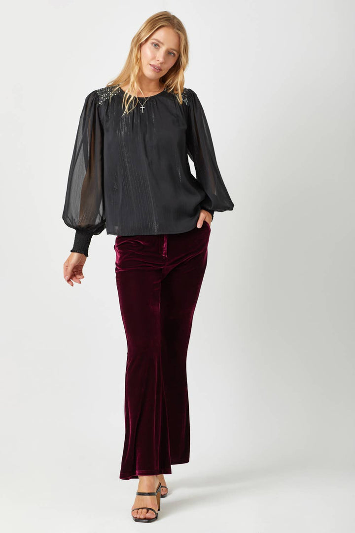 Flowy Glitter Chiffon Blouse