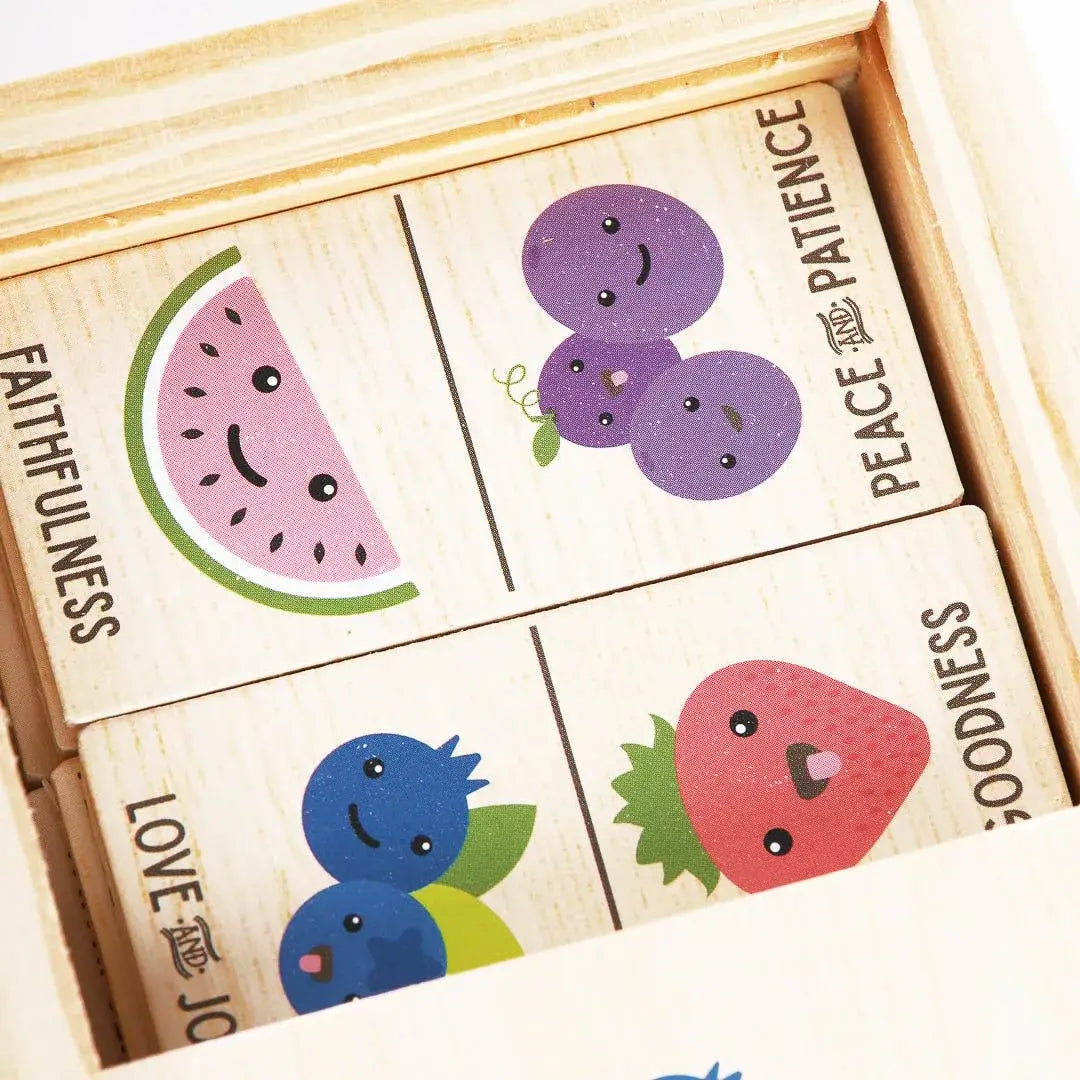 Swanson Christian Products - Game Dominos Wood Fruit Of The Spirit