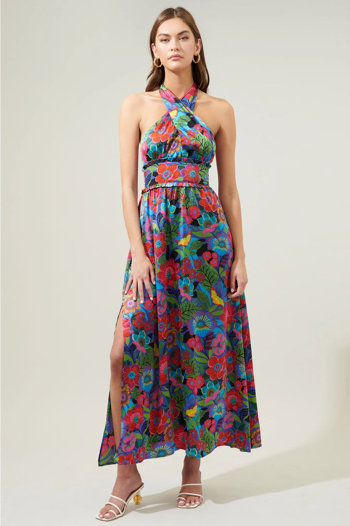 Santa Elena Aries Halter Maxi Dress