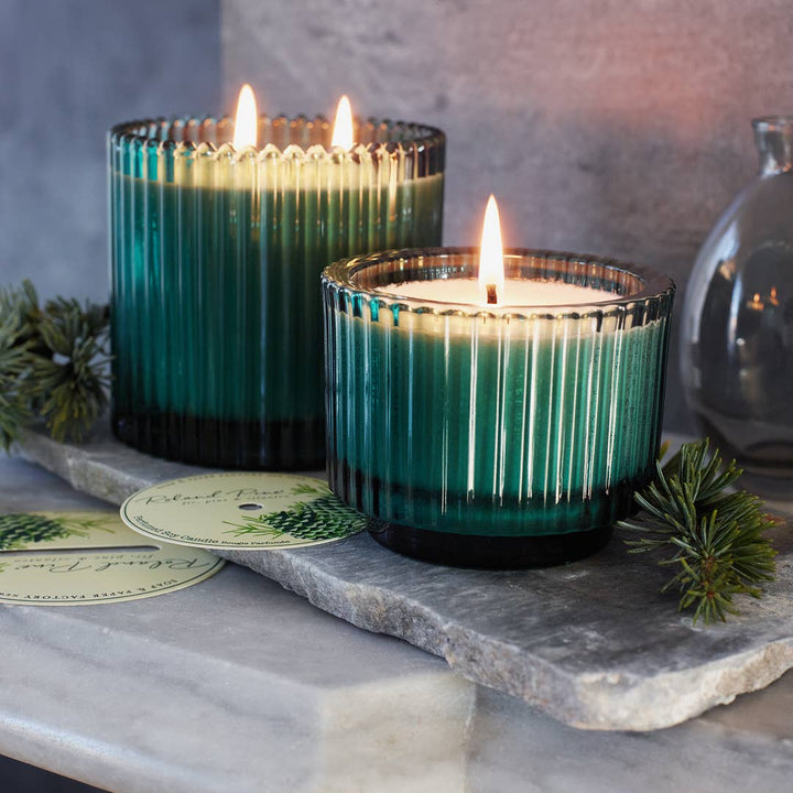 Roland Pine 6 oz Single Wick Soy Ribbed Glass Candle