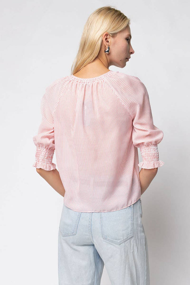 Taylor Striped Blouse - Red