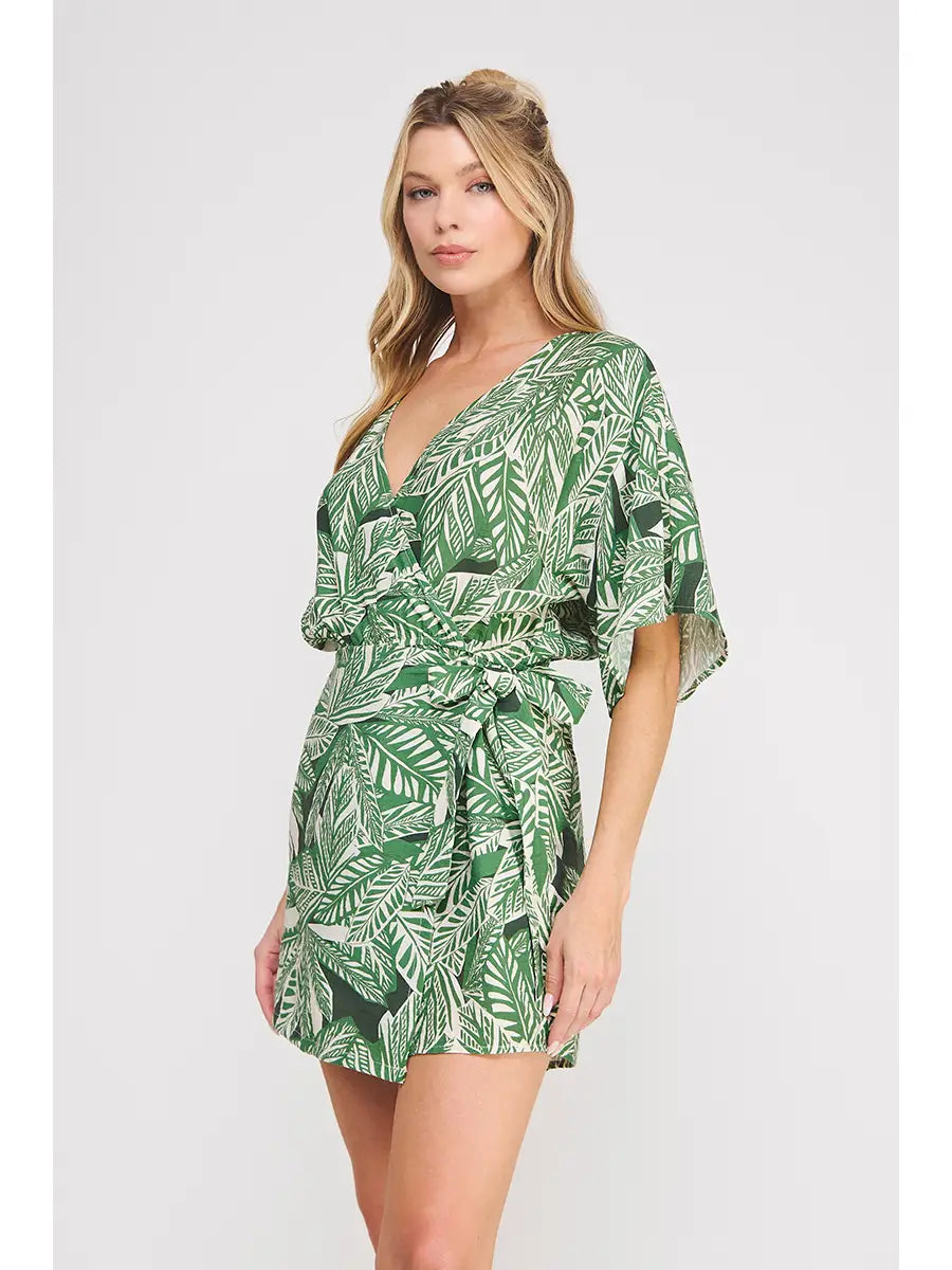 Queen Palm Wrap Dress