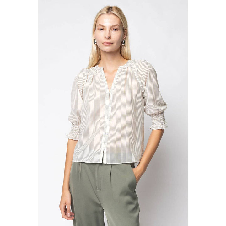 Taylor Striped Blouse - Olive