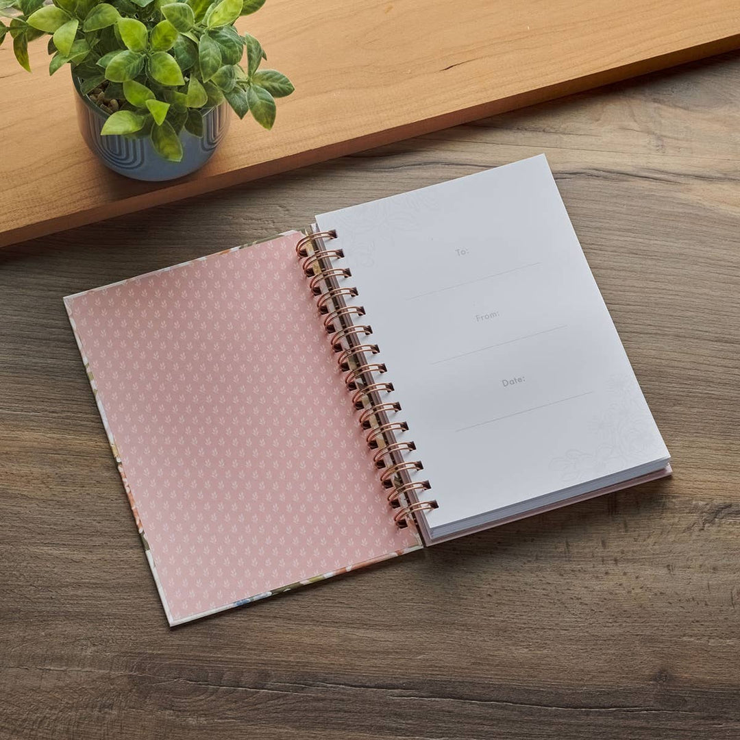 Journal Wirebound - Pink Floral Strength & Dignity Prov. 31:25