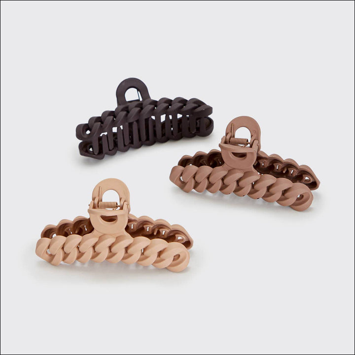 KITSCH - Eco-friendly Chain Claw Clip 3pc Set - Neutral