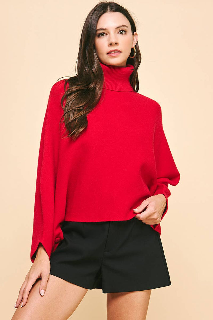 Very Merry Red Turtle Neck Sweater