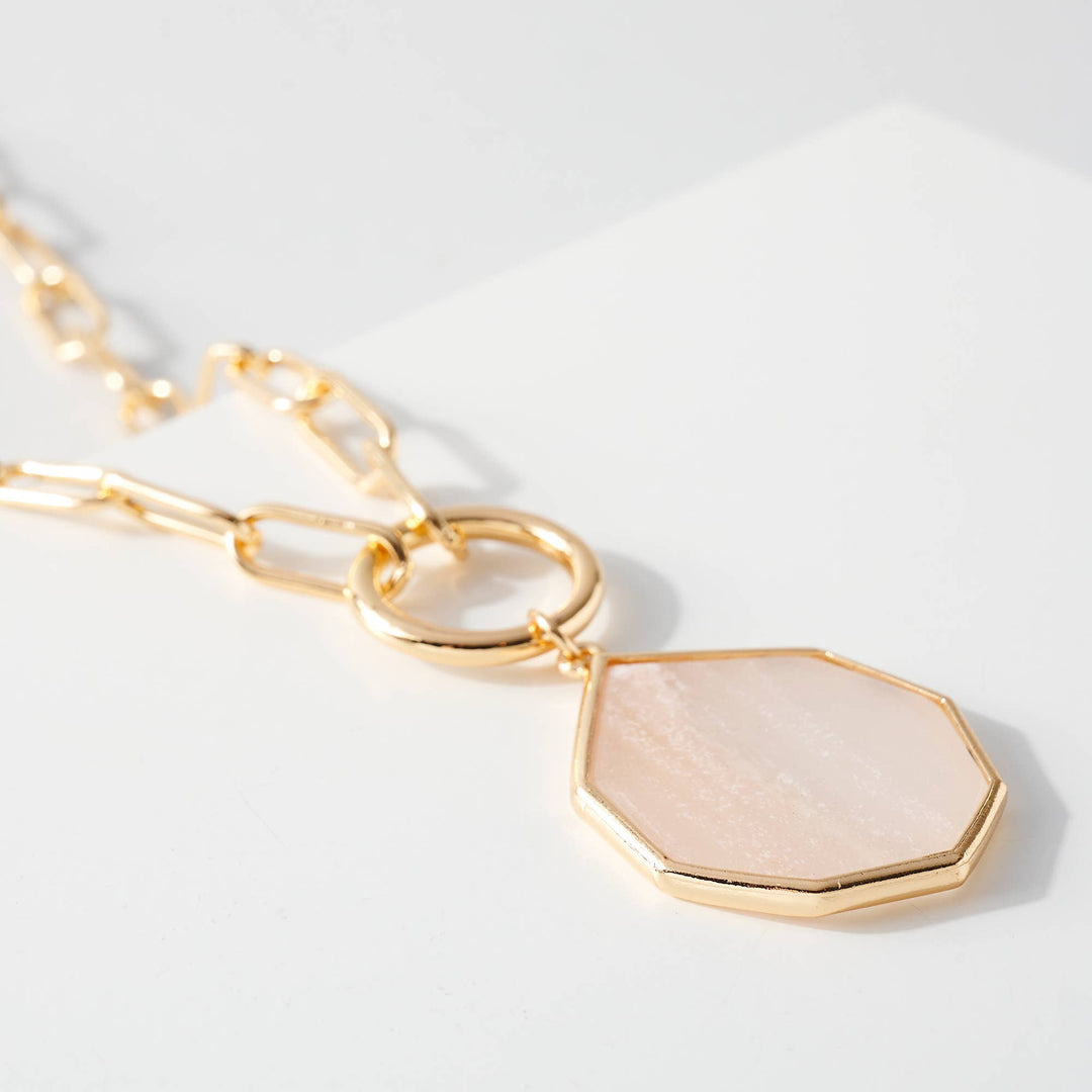 Clarity Stone Necklace - Pink