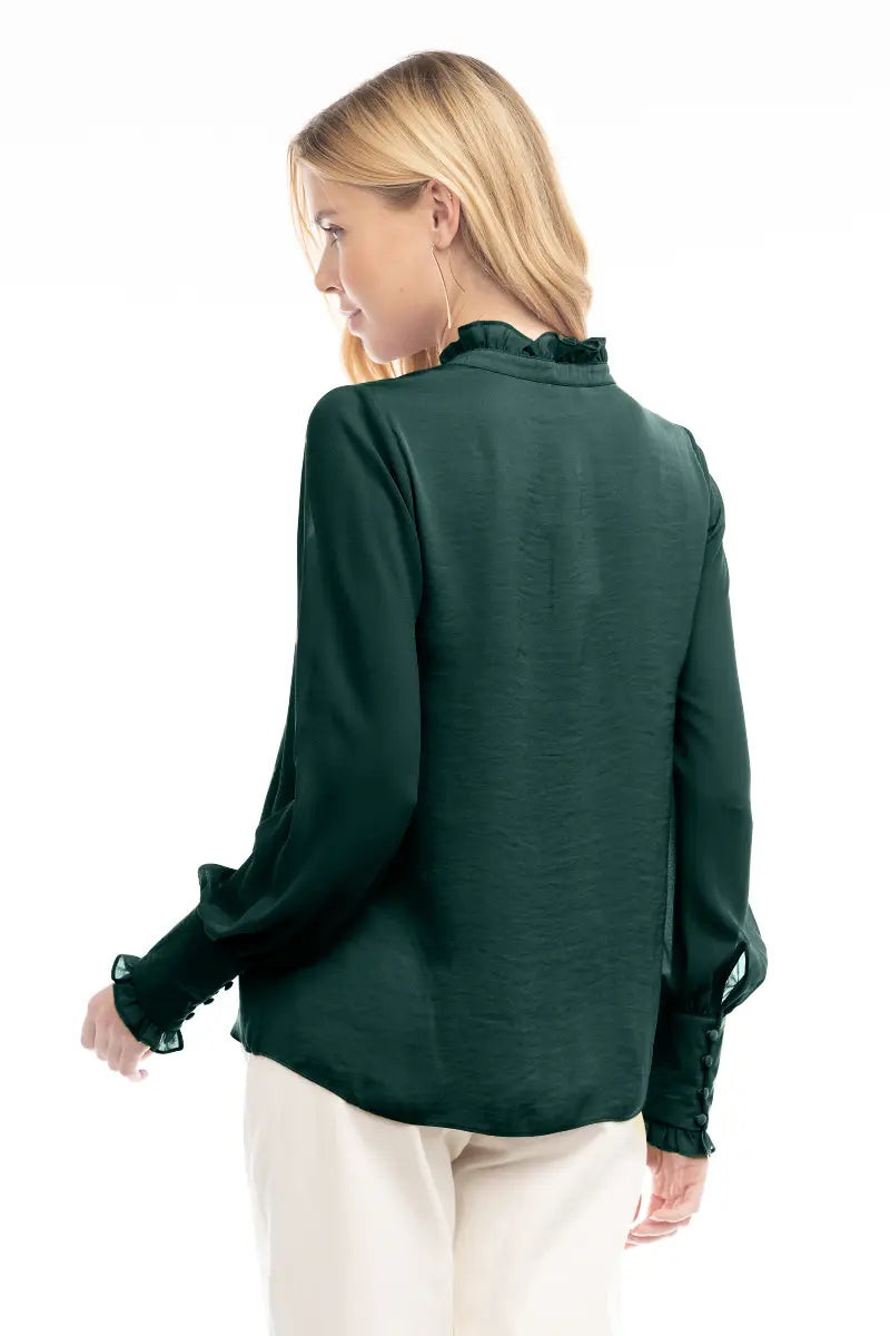 Autumn Poetry Blouse - Forest Green