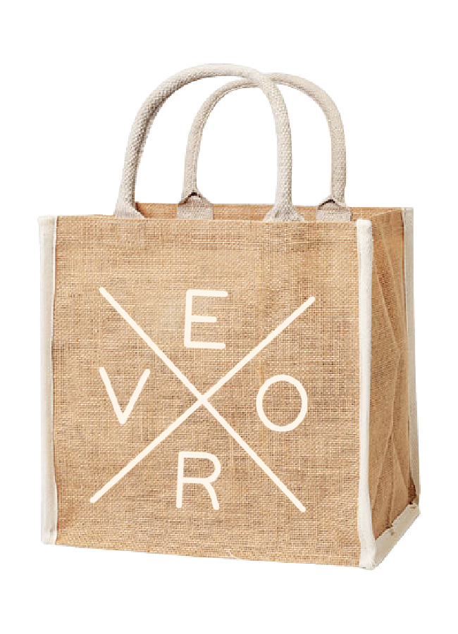 Vero Market Tote, White Trim - Medium