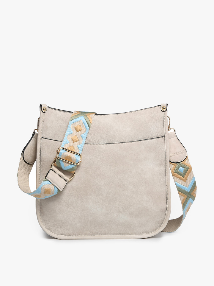 Chloe Crossbody with Guitar Strap: Off White
