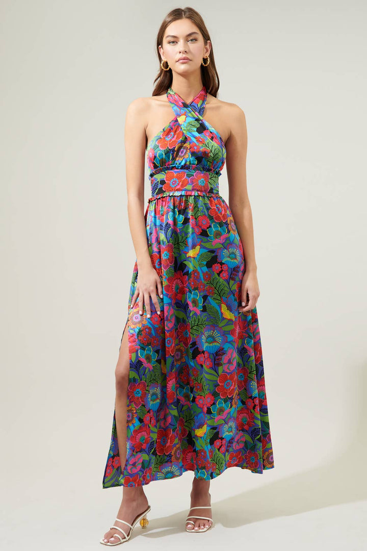 Santa Elena Aries Halter Maxi Dress